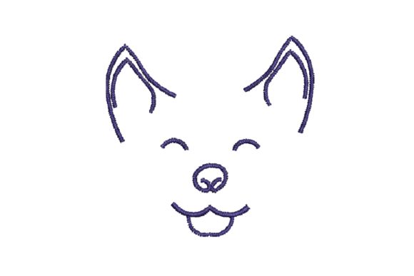 Adorable Dog Face Line Art
