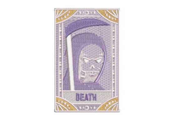 Death Tarot Card Embroidery Design
