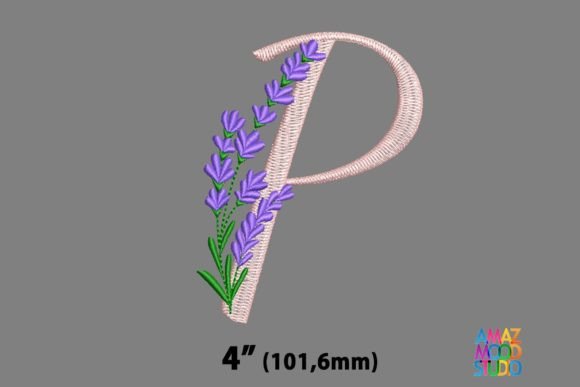 Letter P Floral Lavender Monogram