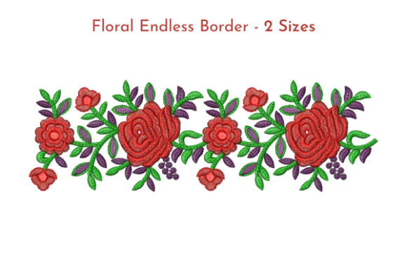 Red Rose Endless Border